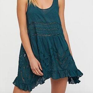 Intimately Free People Voile & Lace Trapeze Slip Dress size medium